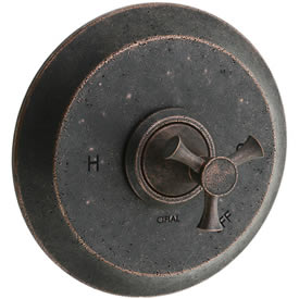 Cifial 246.606.D15 - Brookhaven Pressure Balance Mixing Valve Trim without Diverter Crown Cross - Distressed Bronze