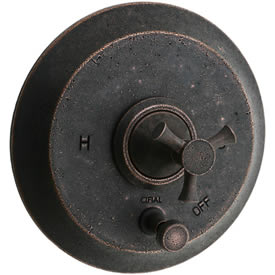 Cifial 246.611.D15 - Brookhaven Pressure Balance Mixing Valve Trim with Diverter Crown Cross - Distressed Bronze