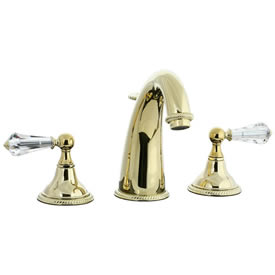 Cifial 255.150.X10 - Brunswick Crystal Handle Hi-arch Widespread Lavatory Faucet -PVD Brass