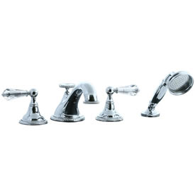 Cifial 255.645.625 - Brunswick Crystal Handle 4-pc. Teapot Roman Tub Faucet Trim - Polished Chrome