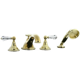 Cifial 255.645.X10 - Brunswick Crystal Handle 4-pc. Teapot Roman Tub Faucet Trim -PVD Brass