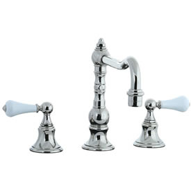 Cifial 262.250.721 - High Porcelain Handle Pillar Kitchen Widespread Faucet without Spray - Polished Nickel