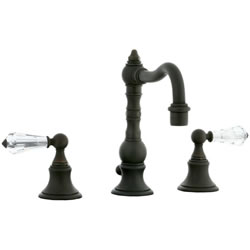Cifial 265.130.W30 - High Crystal Handle Pillar Widespread Lavatory Faucet - Weathered