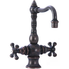 Cifial 267.225.D15 - High T-body 1-hole Bar Faucet with Cross Handle-Distressed Bronze