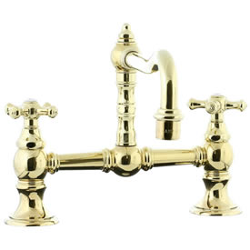 Cifial 267.235.X10 - High Hi-rise Exposed Bride Mount Kitchen Faucet without Spray -PVD Brass