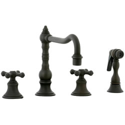 Cifial 267.255.W30 - High Pillar Kitchen Widespread Faucet with spray -Weathered