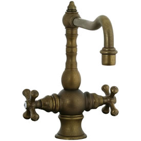 Cifial 267.350.V05 - High T-body 1-hole Kit Faucet without Spray Cross Handle-Aged Brass