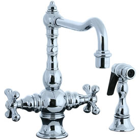 Cifial 267.355.625 - High T-body 1-hole Kit Faucet with Spray Cross Handle- Polished Chrome