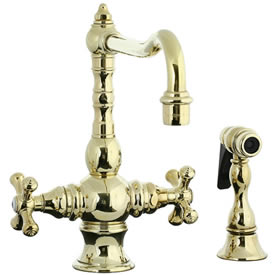Cifial 267.355.X10 - High T-body 1-hole Kit Faucet with Spray Cross Handle-PVD Brs