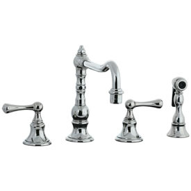 Cifial 268.255.721 - High Pillar Kitchen Widespread Faucet with spray - Polished Nickel