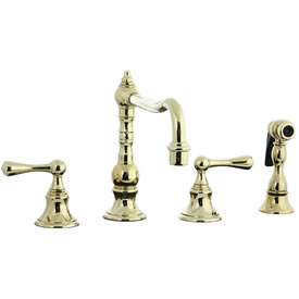 Cifial 268.255.X10 - High Pillar Kitchen Widespread Faucet without Spray -PVD Brass