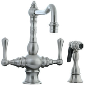 Cifial 268.355.620 - High T-body 1-hole Kit Faucet with Spray Lever Handle - Satin Ni