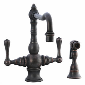 Cifial 268.355.D15 - High T-body 1-hole Kit Faucet with Spray Lever Handle - Distressed Bronze