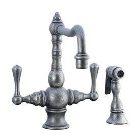 Cifial 268.355.D20 - High T-body 1-hole Kit Faucet with Spray Lever Handle - Distressed Nickel