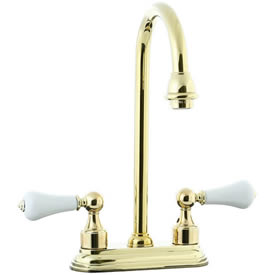 Cifial 272.225.X10 - Asbury Porcelain Lever 4-inch Center Bar Faucet -PVD Brass