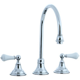 Cifial 272.230.625 - Asbury Porcelain Lever Kitchen Widespread Faucet without spray - Polished Chrome