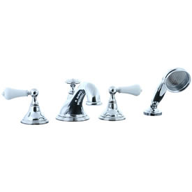 Cifial 272.645.625 - Asbury Porcelain Lever 4-pc. Teapot Roman Tub Faucet Trim - Polished Chrome