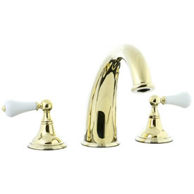 Cifial 272.650.X10 - Asbury Porcelain Lever 3-pc Hi-arch Roman Tub Faucet Trim -PVD Brass