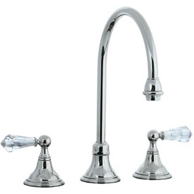 Cifial 275.230.721 - Asbury Crystal Handle Kitchen Widespread Faucet without spray - Polished Nickel