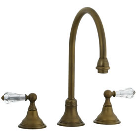 Cifial 275.230.V05 - Asbury Crystal Handle Kitchen Widespread Faucet without spray - Aged Brass