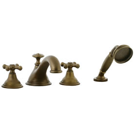 Cifial 277.645.V05 - Asbury 4-pc. Teapot Roman Tub Faucet Trim - Aged Brass