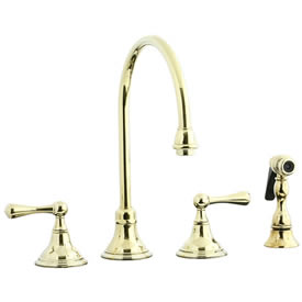 Cifial 278.245.X10 - Asbury Kitchen Widespread Faucet with spray -PVD Brass