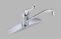 Delta - 100 Series - Single Handle Kitchen Faucet with Copper Supply Lines