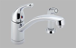 Delta - 400-10 - Single Handle Kitchen Faucet with Spray