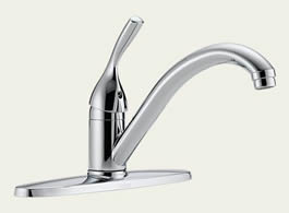 Delta 100-DST Classic: Single Handle Kitchen Faucet, Chrome