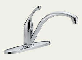 Delta 140-DST Classic: Single Handle Kitchen Faucet, Chrome