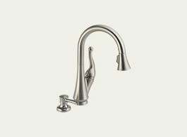 Delta 16968-SSSD-DST Talbott: Single Handle Pull-Down Kitchen Faucet With Soap Dispenser, Stainless