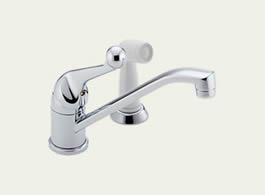Delta Classic: Single Handle Kitchen Faucet With Spray - 175-WF