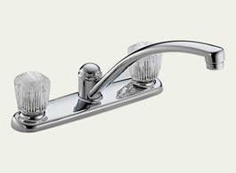Delta 2102LF Classic: Two Handle Kitchen Faucet, Chrome