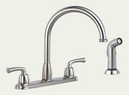 Delta: Two Handle Kitchen Faucet With Spray - 21916-SS