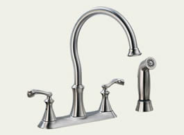 Delta Vessona: Two Handle Kitchen Faucet With Spray - 21925LF-SS