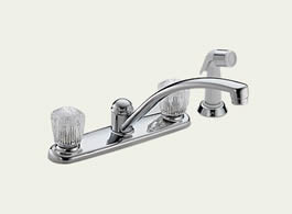 Delta Classic: Two Handle Kitchen Faucet With Spray - 2402-TP