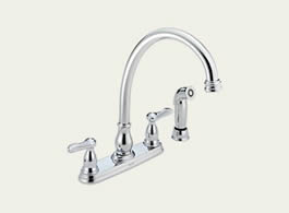 Delta Orleans: Two Handle Kitchen Faucet With Spray - 2457