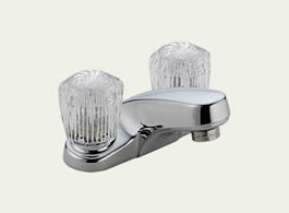 Delta Classic: Two Handle Centerset Lavatory Faucet - Less Pop-Up - 2502