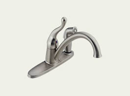 Delta Talbott: Single Handle Kitchen Faucet With Integral Spray - 319-SS-DST