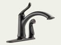 Delta 3353-RB-DST Delta Linden: Single Handle Kitchen Faucet with Integral Spray