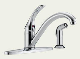Delta Classic: Single Handle Kitchen Faucet With Spray - 400-DST-L