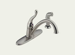 Delta Talbott: Single Handle Kitchen Faucet With Spray - 419-SS-DST