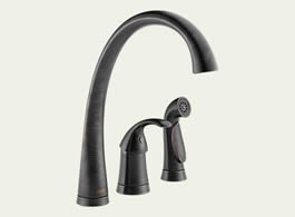 Delta 4380-RB-DST Pilar: Single Handle Kitchen Faucet With Spray, Venetian Bronze