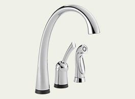 Delta 4380T-DST - Delta Pilar: Single Handle Kitchen Faucet  With Touch2O Technology(R) And Spray, With Sidespray - Chrome