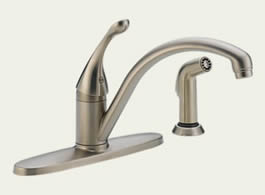 Delta 440-SS-DST Classic: Single Handle Kitchen Faucet With Spray, Stainless