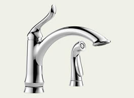 Delta 4453-DST Linden: Single Handle Kitchen Faucet With Spray, Chrome