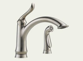 Delta Linden: Single Handle Kitchen Faucet With Spray - 4453-SS-DST