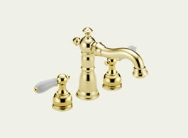 Delta Victorian: Two Handle Mini-Widespread Lavatory Faucet - Less Handles - 4555-PBLHP