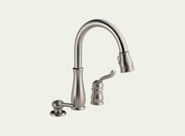 Delta Leland: Single Handle Pull-Down Kitchen Faucet With Soap Dispenser - 978-SSSD-DST
