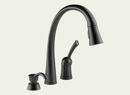 Delta 980T-RBSD-DST - Delta Pilar: Single Handle Pull-Down Kitchen Faucet Featuring Touch2O, None - Venetian Bronze